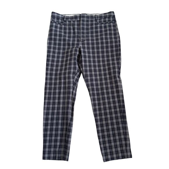Banana Republic Factory Pants - Banana Republic Factory Pants Womens 16 Sloan High Rise Blue White Check Career